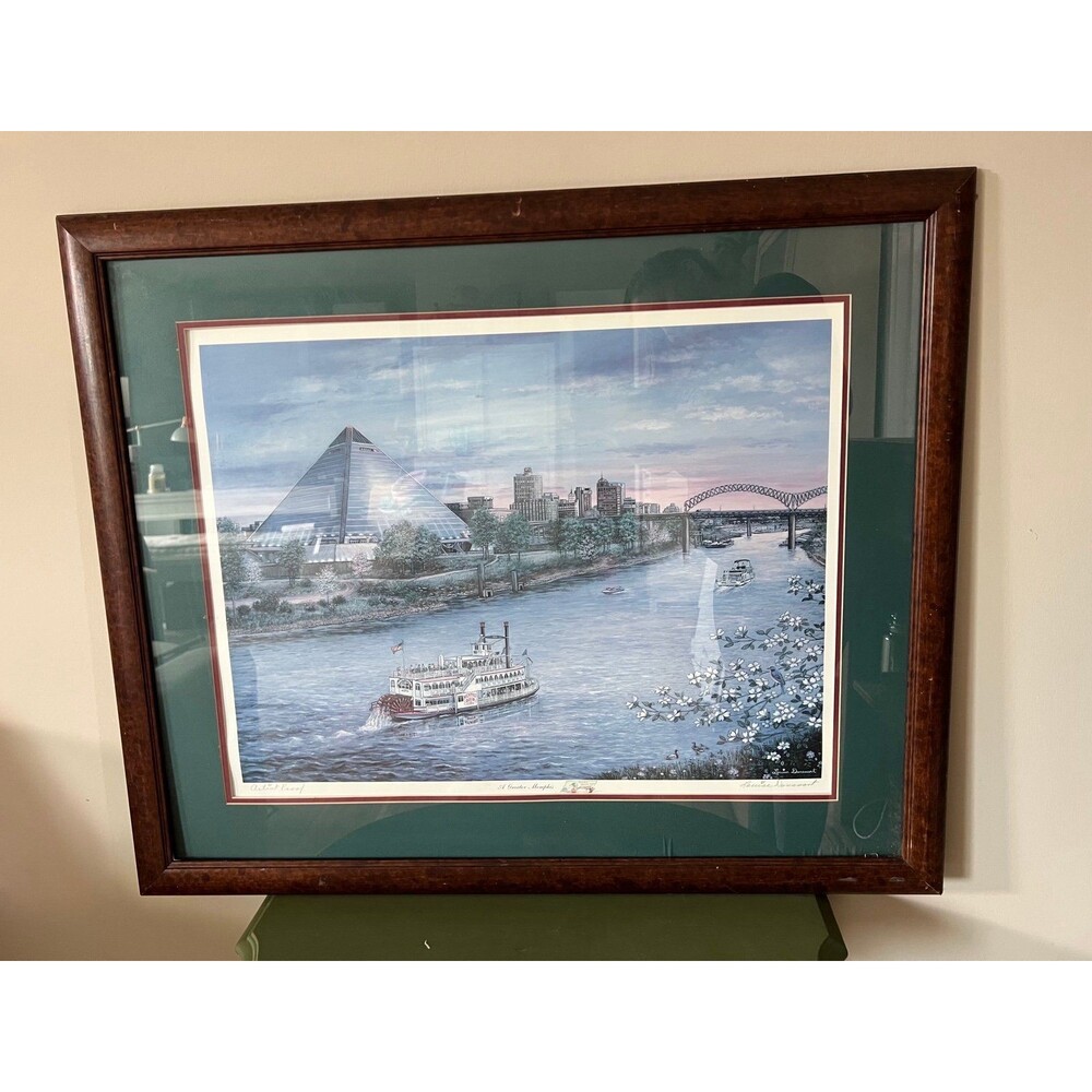 SIGNED A Greater Memphis Artist Proof Print Louise Dunavant Framed Double Matte